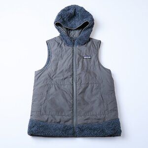 Patagonia Los Gatos Reversible Hooded Vest Gray Blue Women's Small